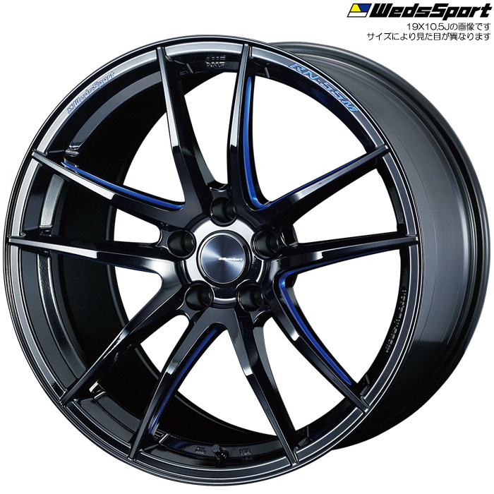 WedsSport RN 55M BBM 4本 19×10.5J+22 5H 114.3 ウェッズスポーツ ホイール4本 ブラックブルーマシニング 代引手数料無料 送料無料(沖縄・離島除) :weds rn55m 4 79:カーピットアイドル