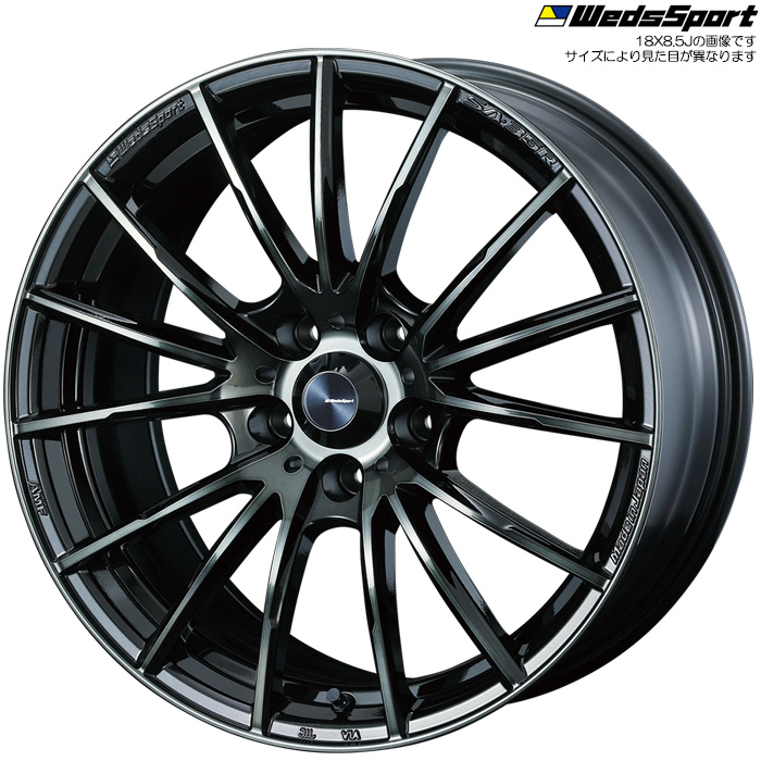 WedsSport SA-35R WBC 4本 18×7.5J+45 5H 100 ウェッズスポーツ ホイール4本 ウォースブラッククリアー 代引手数料無料 送料無料(沖縄・離島除)