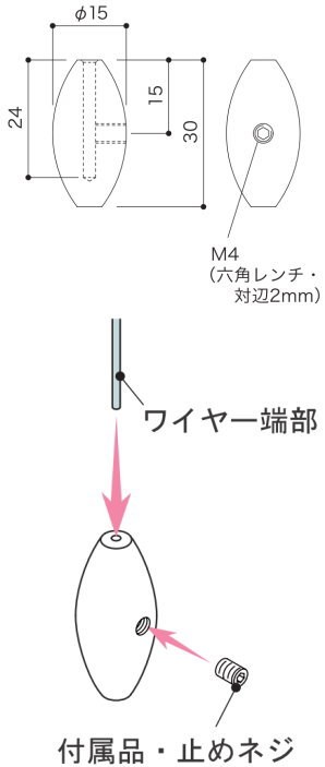 CE-3ワイヤー端部用ワイヤーエンド