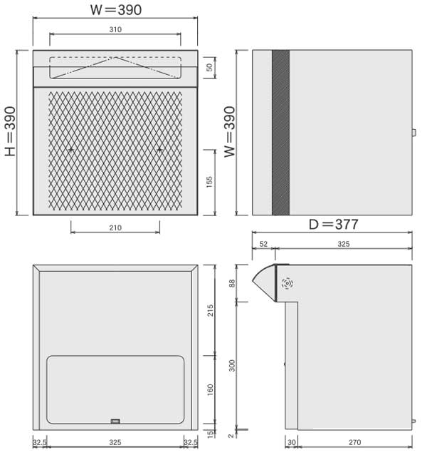 アルファ ポスト口 郵便受け口 50-E 12個セット 郵便受け箱(ポスト) ポスト口受け箱一体タイプ #673ブラック : web
