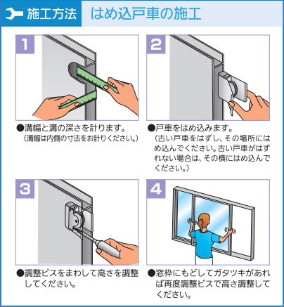 サッシ用取替戸車(コマ)取り替え方法