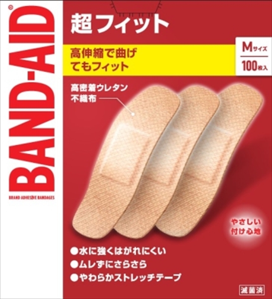 まとめ得 バンドエイド超フィット Mサイズ 100枚 ジョンソン・エンド・ジョンソン 絆創膏 x [7個] /h