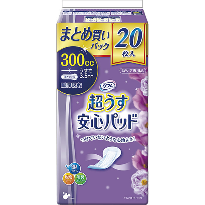 Amazon | リフレ 超うす安心パッド 300cc 10枚入 | リフレ | 軽失禁パッド