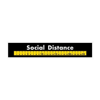 まとめ得 フロアシール 44142 Social Distance 黒地 x [5個] /a