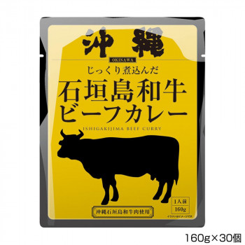 沖縄北谷自然海塩 沖縄石垣島和牛ビーフカレー 160g×30個 P7 /a