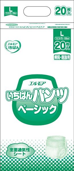 エルモアいちばん パンツベーシック L カミ商事 大人用オムツ /h
