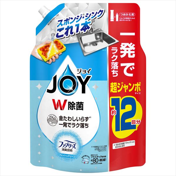 まとめ得 除菌ジョイコンパクトＷ消臭フレッシュクリーン詰替超ジャンボサイズ Ｐ＆Ｇ 食器用洗剤  x [3個] /h | 