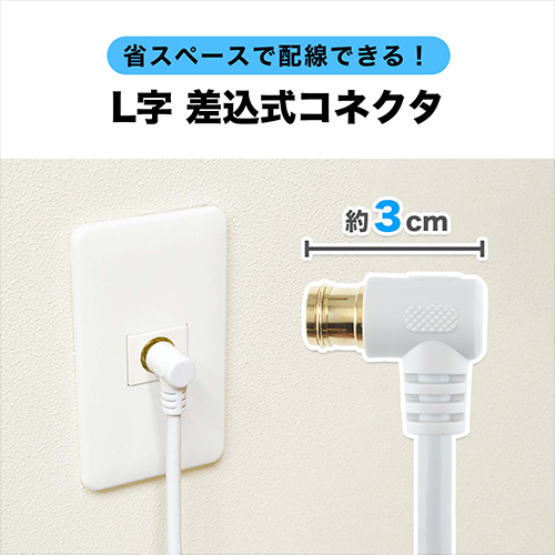 まとめ得 HORIC ホーリック アンテナケーブル 4m ホワイト S-4C-FB L字差込式-ネジ式 AC40-815WW x [2個] /l |  | 02