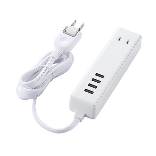 エレコム USBタップ USBメス×4 AC×2 ケーブル1.5m 3.4A ホワイト MOT-U11-2415WH /l