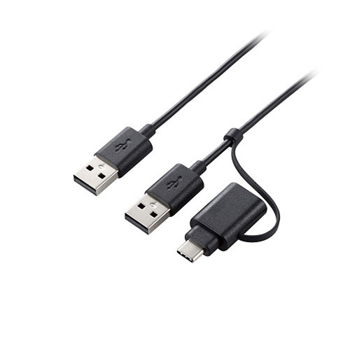 エレコム データ移行ケーブル USB2.0 Windows-Mac対応 Type-Cアダプタ付属 1.5m ブラック UC-TV5BK /l