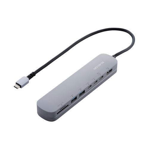 エレコム USB Type C ドッキングステーション ハブ 8-in-1 PD 85W出力 シルバー DST-C22SV /l