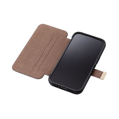 まとめ得 エレコム iPhone 15 ソフトレザーケース 手帳型 磁石付き &me チャコールブラック PM-A23APLFYJ3BK x [2個] /l |  | 02