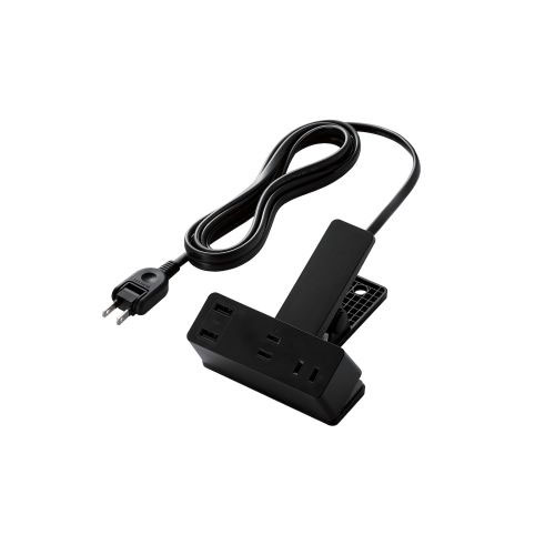 エレコム 電源タップ 延長コード USB付き 2.5m クリップ式 雷ガード ブラック T-U05-3225BK /l