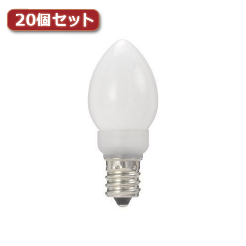 まとめ売り YAZAWA ローソク形LEDランプ電球色E12ホワイト20個セット LDC1LG23E12WX20 /l