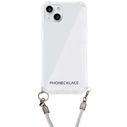 まとめ得 PHONECKLACE ロープショルダーストラップ付きクリアケース for iPhone 13 グレー PN21591i13GR x [2個] /l :l1 4570047555918 m:WEB TWOHAN in