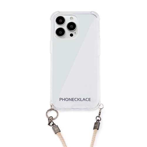 まとめ得 PHONECKLACE ロープショルダーストラップ付きクリアケース for iPhone 13 Pro ベージュ PN21604i13PBG x [2個] /l :l1 4570047556045 m:WEB TWOHAN in