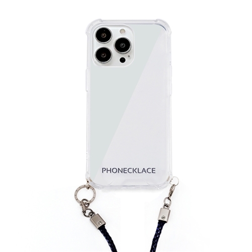 まとめ得 PHONECKLACE ロープショルダーストラップ付きクリアケース for iPhone 13 Pro ネイビー PN21606i13PNV x [2個] /l :l1 4570047556069 m:WEB TWOHAN in