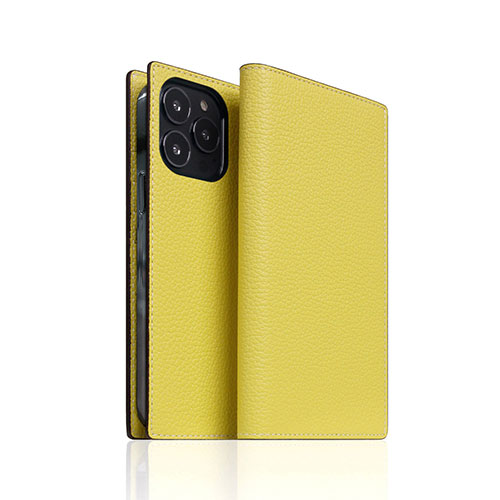 SLG Design Neon Full Grain Leather Diary Case for iPhone 14 Pro Lemon 手帳型 SD24324i14PLM /l :l1 4570047583249:WEB TWOHAN in