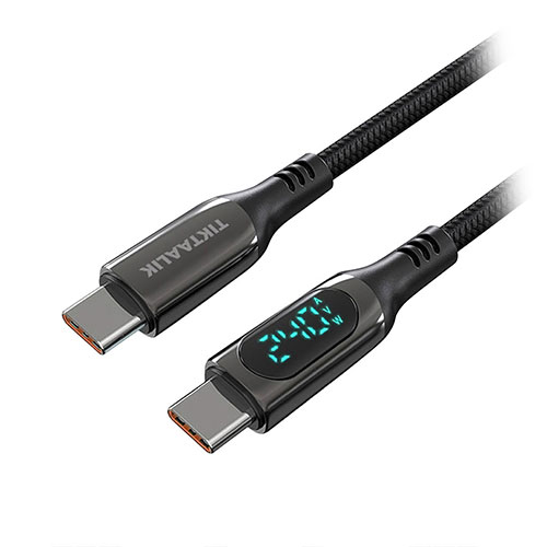 まとめ得 TIKTAALIK LCDディスプレイ付き 240W PD USB-C to Cケーブル (1.5m) TT25258 x [2個] /l