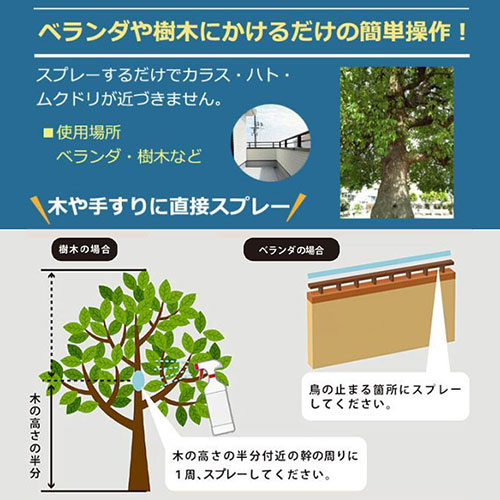 ニッショウ機器 鳥よけ スプレー270ml カラス・鳩・ムクドリに効果的な忌避剤 NSKK-060 /l |  | 05
