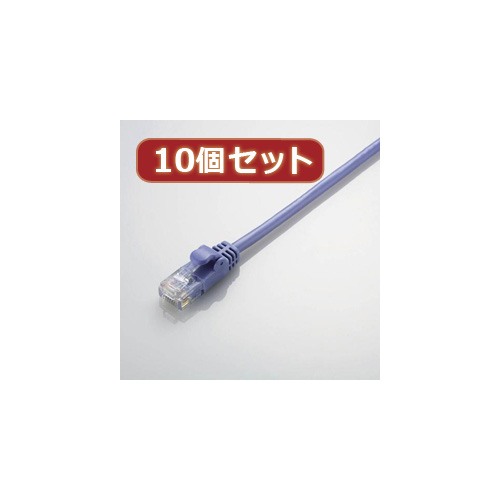 10個セット エレコム やわらかLANケーブル(Cat5E準拠) LD-CTY BU10X10 /l