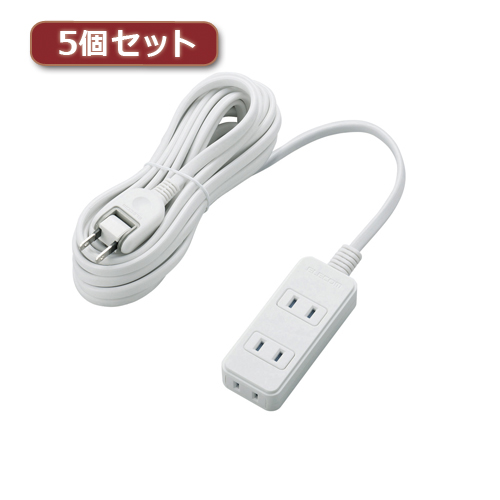 まとめ得 5個セットエレコム 電源タップ(雷ガード・ほこりシャッター) T-KST02-22350WH T-KST02-22350WHX5 x [2個] /l