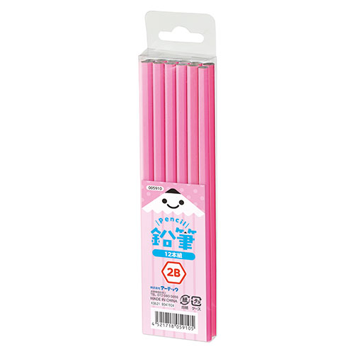 【30個セット(12本組×30個)】ARTEC 鉛筆2B(12本組)ピンク ATC5910X30 /l