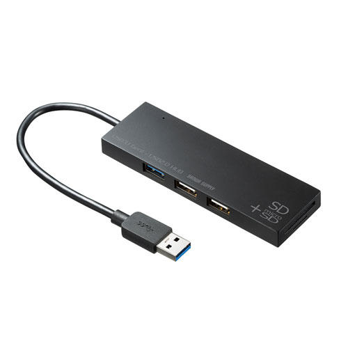 まとめ得 【5個セット】 サンワサプライ USB3.1+2.0コンボハブ カードリーダー付き ブラック USB-3HC316BKNX5 x [2個] /l