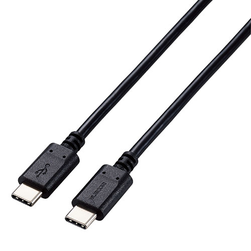 【3個セット】 エレコム USB2.0ケーブル(認証品、USB Type-C(TM) to USB Type-C(TM)) 1m ブラック U2C-CC5PC10NBKX3 /l