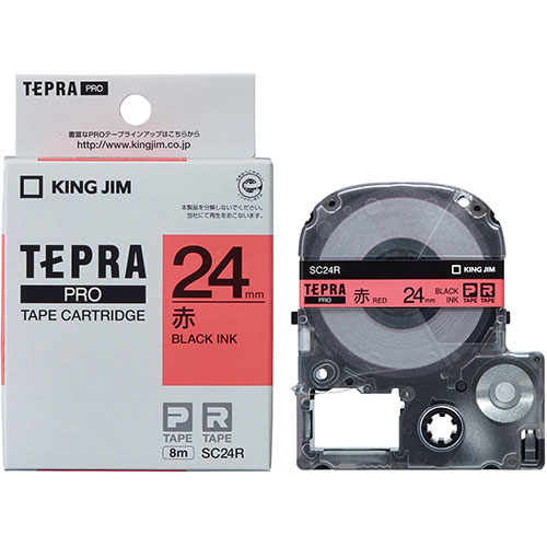 まとめ得  KING JIM キングジム テプラPROテープ 24mm 赤 KJ-SC24RX5 x [2個] /l