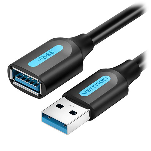 まとめ得 【10個セット】 VENTION USB 3.0 A Male to A Female 延長ケーブル 1m Black PVC Type CB-7439X10 x [2個] /l