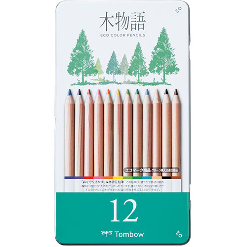 【5セット】 トンボ鉛筆 S木物語 缶入色鉛筆 12色セット Tombow-CB-RS12CX5 /l