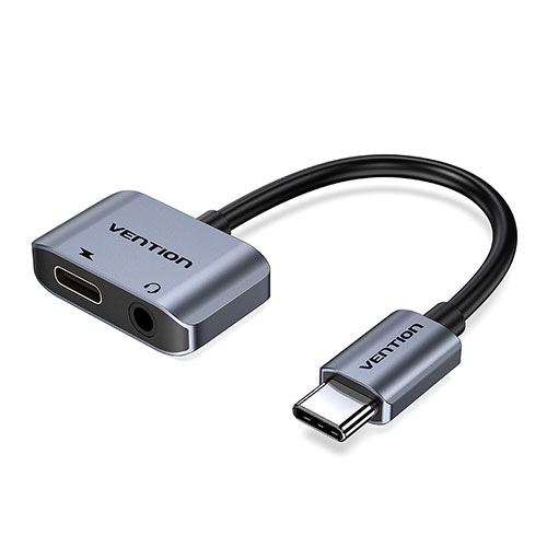 まとめ得  VENTION USB-C to 3.5mm AUX変換 & USB-C 充電ポート グレー BG-6692X3 x [2個] /l