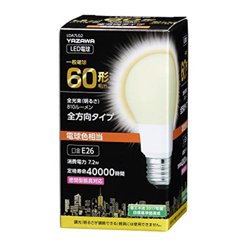 5個セット YAZAWA 一般電球形LED 60W相当 電球色 LDA7LG2X5 /l