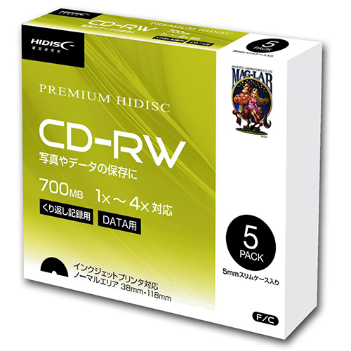 20個セット HIDISC データ用 CD-RW 1-4倍速5mmスリムケース入り5枚パック HDCRW80YP5SCX20 /l