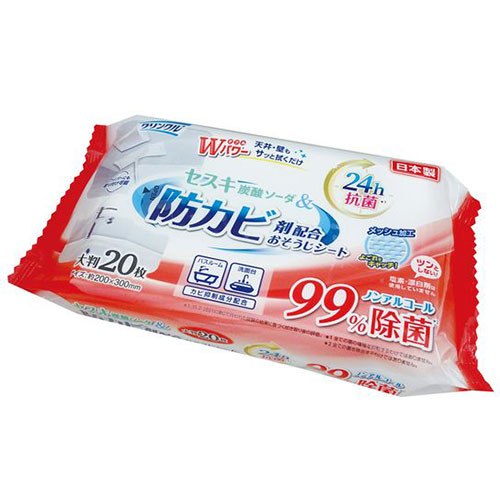 まとめ得 ライフ堂プラス クリンクル セスキ炭酸ソーダー防カビ剤配合クリーナ20枚入 MMT51998 x [10個] /l | 