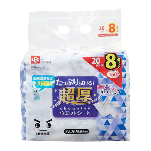 レック 水の激落ち 超厚ウエットシート20枚入 8個組 S00997 /l | 