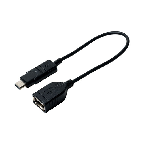 まとめ得 MCO USB-C microUSB対応ホストケーブル SAD-CH01/BK x [2個] /l