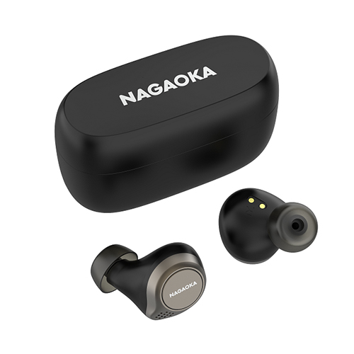 NAGAOKA Bluetooth5.0対応 オートペアリング機能搭載 長時間連続再生完全ワイヤレスイヤホン ブラック BT824BK /l｜web-twohan