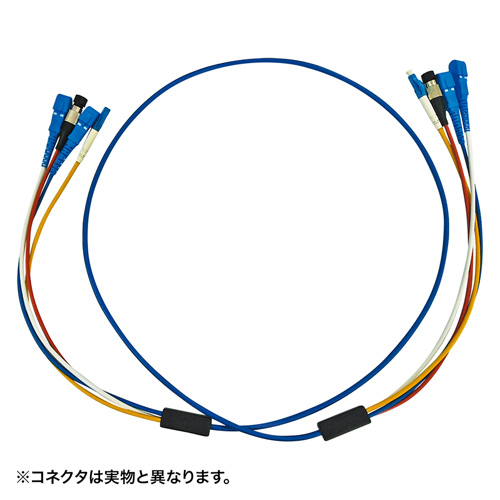 サンワサプライ ロバスト光ファイバケーブル シングル9.2μm、FC×4-FC×4、5m HKB-FCFCRB1-05 /l