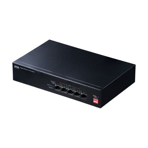サンワサプライ 長距離伝送・ギガビット対応PoEスイッチングハブ(5ポート) LAN-GIGAPOE51 /l