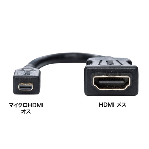 サンワサプライ HDMI変換アダプタ(マイクロHDMI)0.1m AD-HD20MCK /l｜web-twohan｜04