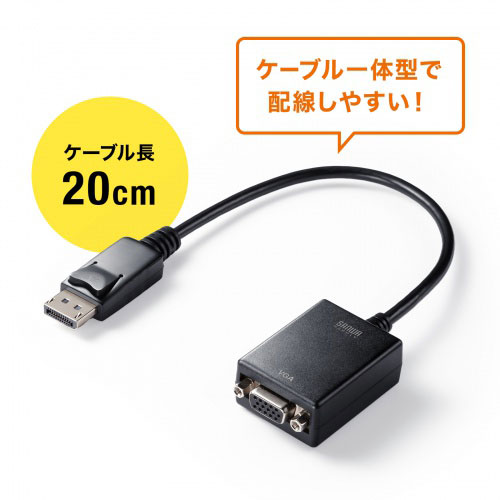 サンワサプライ DisplayPort-VGA変換アダプタ ブラック AD-DPV06 /l |  | 02