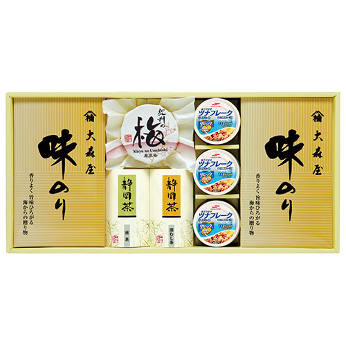 香味彩々 大森屋味のり、静岡煎茶、静岡深蒸し茶、紀州南高梅、マルハニチロ 油そのままライトツナリセッタ NK-503 /l | 