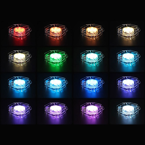 【待望★】 まとめ得 日本トラストテクノロジー フィギュアステージ ライトアップベース AB1タイプ LEDライト台座セット LBRGB-AB01-SET x [4個] /l