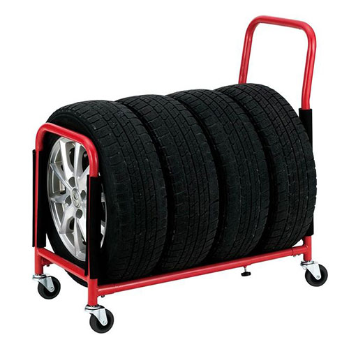 まとめ得 武田コーポレーション 伸縮タイヤラック台車 レッド STSR-70107 x [4個] /l |  | 02