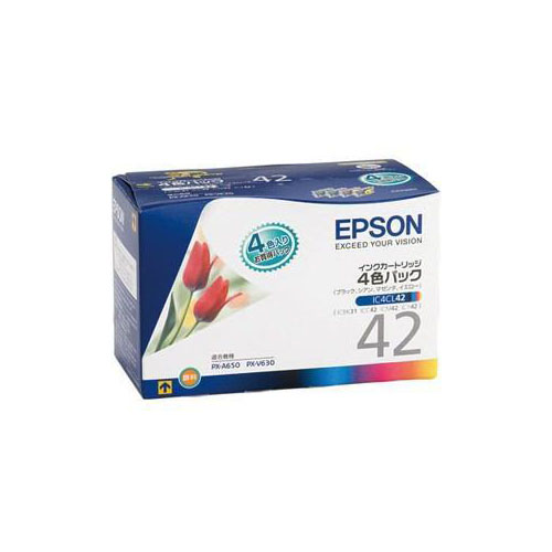 まとめ得 EPSON 純正インクカートリッジ 4色セット IC4CL42 x [4個] /l :l3 4547426946674 m:WEB TWOHAN in