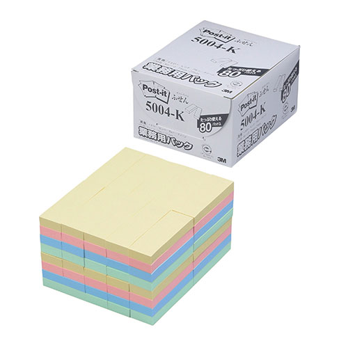 まとめ得 3M Post it ポストイット ふせん 業務用パック 4色混色 3M 5004 K x [4個] /l :l3 4549395032518 m:WEB TWOHAN in