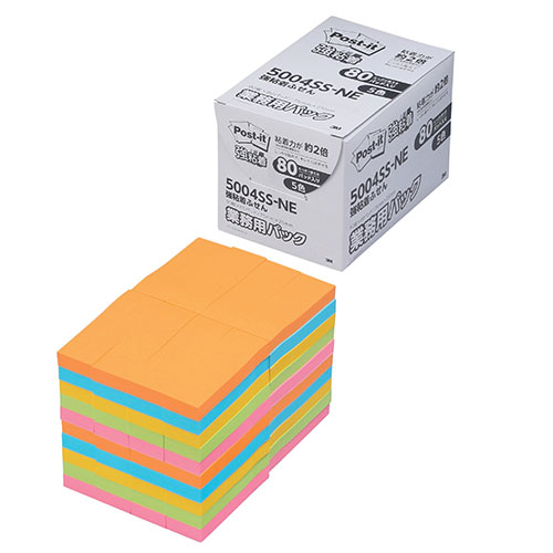 まとめ得 3M Post it ポストイット 強粘着ふせん 業務用パック 5色混色 3M 5004SS NE x [4個] /l :l3 4549395032532 m:WEB TWOHAN in