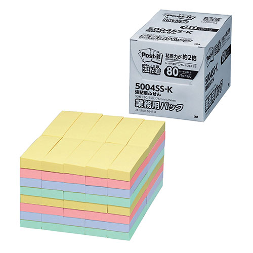 まとめ得 3M Post it ポストイット 強粘着ふせん パステルカラー 業務用 4色 3M 5004SS K x [4個] /l :l3 4549395412167 m:WEB TWOHAN in